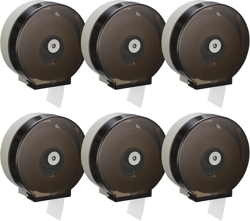 Layhit 6 Pack Toilet Paper Holder Wall Mount, Toilet Paper Towel Dispenser, Commercial 9" Jumbo Plastic Tissue Dispenser with Key Wall Lock for Bathroom, Office, Restaurants - Image 1